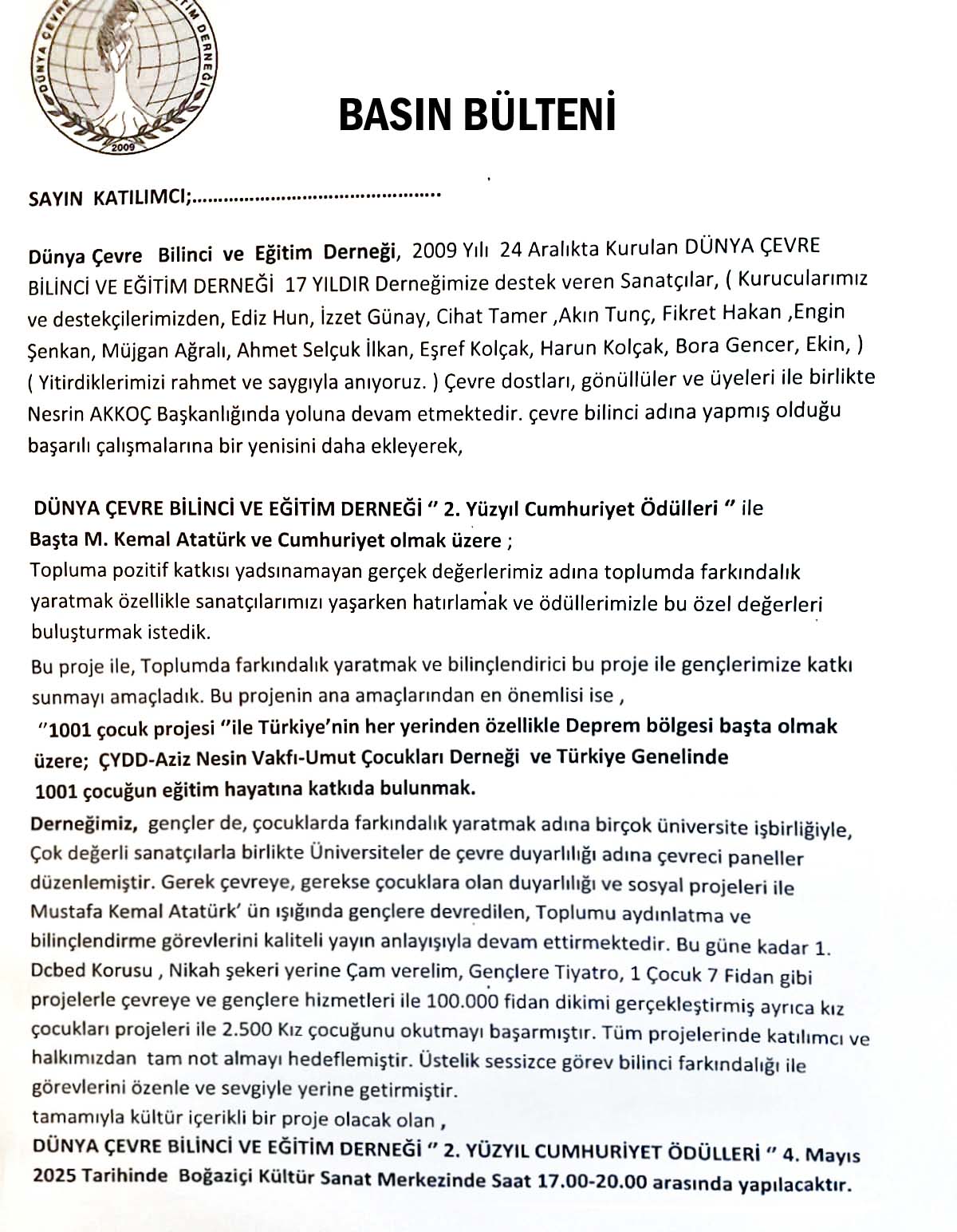 CUMHURİYET ÖDÜLLERİ